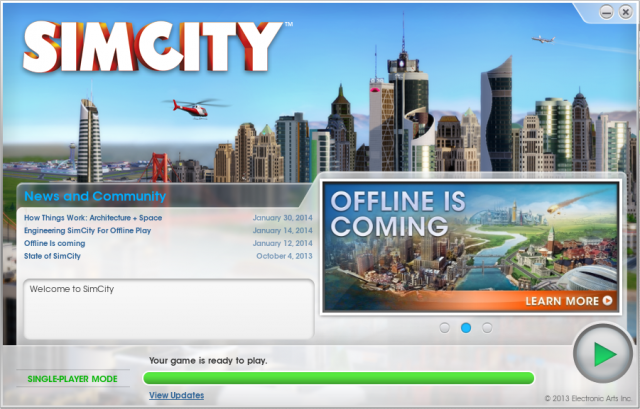 SimCity single player
